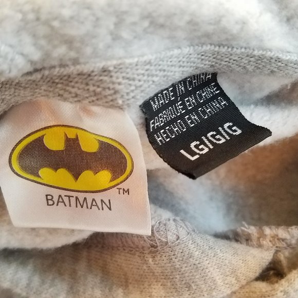 Boys Gray Batman Pullover Hoodie Sizes M & L - Picture 8 of 11